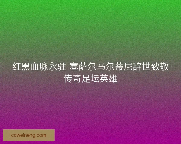 红黑血脉永驻 塞萨尔马尔蒂尼辞世致敬传奇足坛英雄