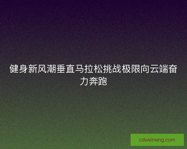 健身新风潮垂直马拉松挑战极限向云端奋力奔跑